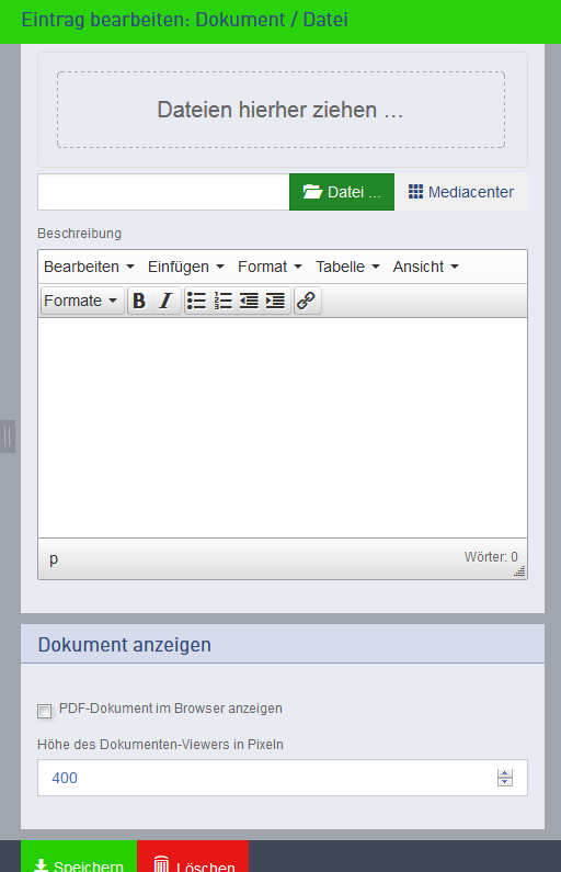 Eintrag Dokumenteintrag