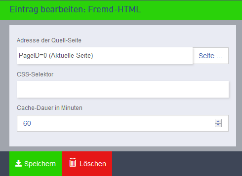 Eintrag Fremd html