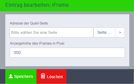 Eintrag iFrame