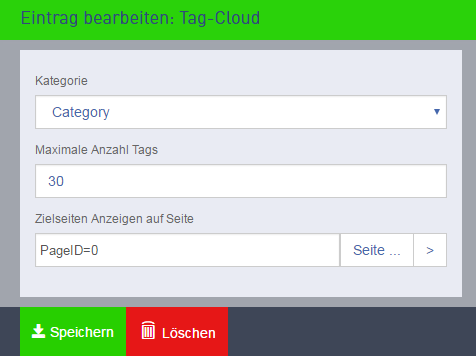 Eintrag Tagcloud