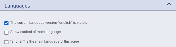 Checkbox Secondary languages