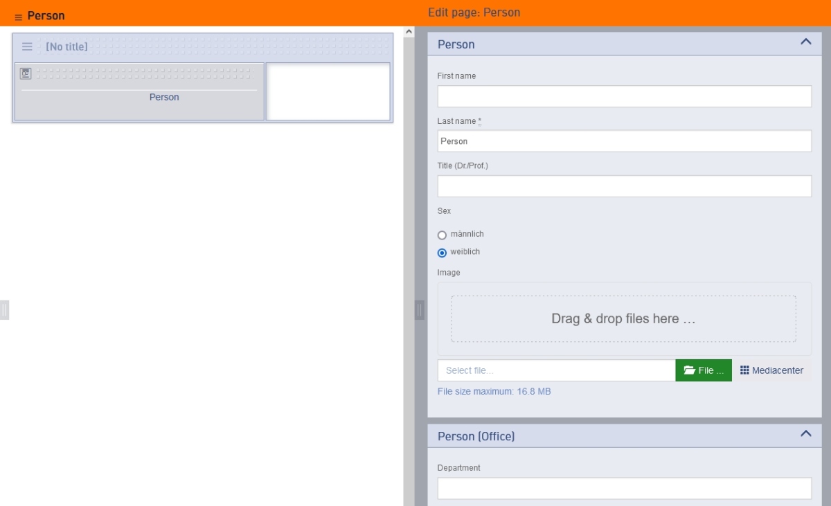 Seitenvorlage Person