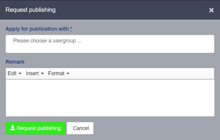 Apply for publication at