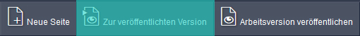 Aktionsleiste Button zur veröffentlichten Version