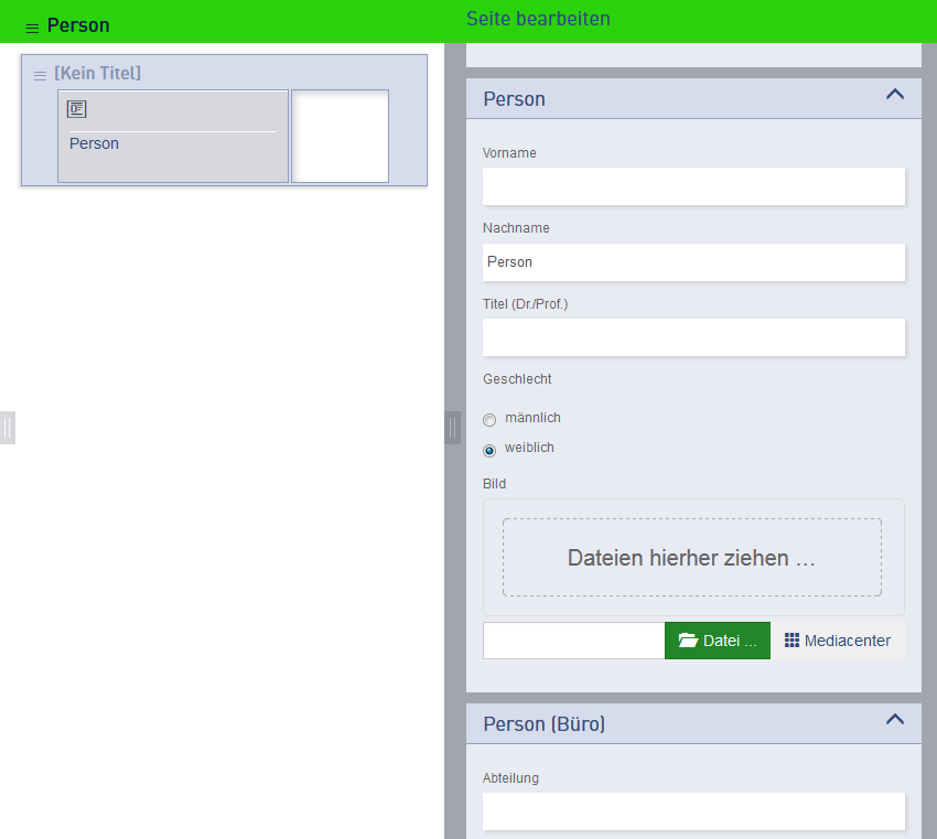 Seitenvorlage Person