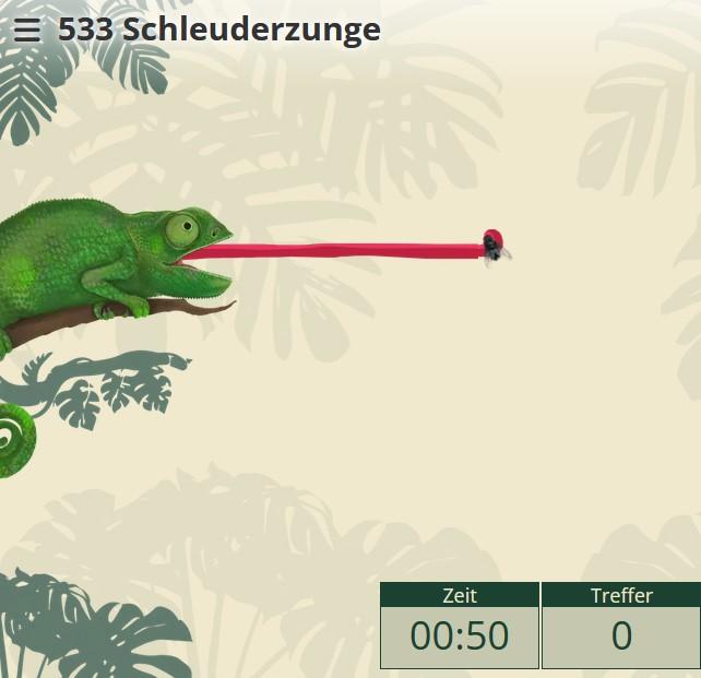 Spiel Schleuderzunge