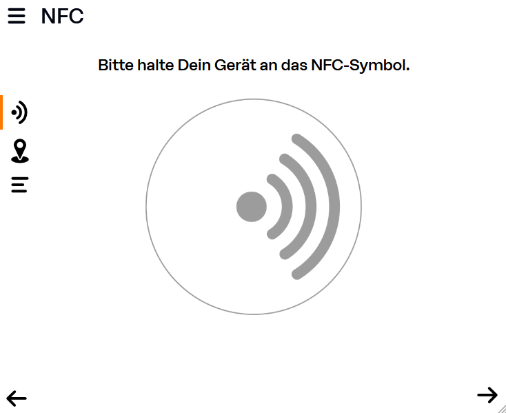 NFC-Seite im Frontend