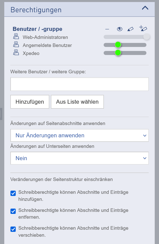 berechtigungen