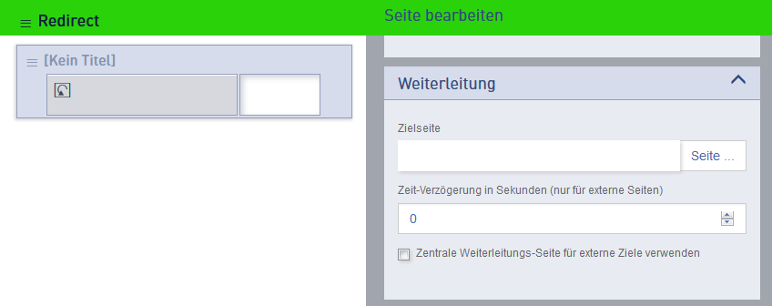 Seitenvorlage Weiterleitung